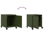 vidaXL Tables de chevet 2 Pièces vert olive 36x39x43 5 cm acier