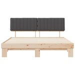 vidaXL Cadre de lit avec tête de lit rembourrée Gris foncé