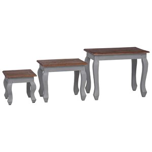 vidaXL Ensemble de tables gigognes 3 Pièces bois d'acajou massif