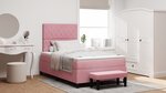 vidaXL Lit à Sommier avec Matelas & Banc Rose 120x190 cm Velours