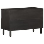 vidaXL Meuble TV noir 70x33x46 cm bois massif de manguier