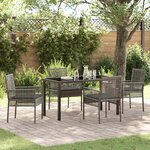 vidaXL Ensemble de salle à manger pour jardin 5 Pièces Gris Poly rotin
