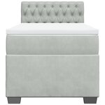 vidaXL Sommier à lattes de lit et matelas Gris clair 90x200 cm Velours