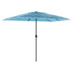 vidaXL Parasol de jardin avec mât en acier bleu 300x200x250 cm
