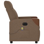 vidaXL Fauteuil inclinable de massage électrique marron tissu