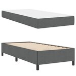 vidaXL Lit à ressorts avec matelas Gris foncé 90 x 190 cm tissu