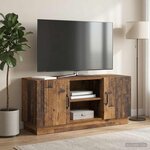 vidaXL Meuble TV 102 x 34 5 x 47 cm Bois ancien Bois d'ingénierie