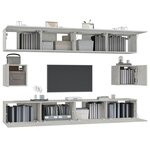 vidaXL Ensemble de meubles TV 6 Pièces Gris béton Bois d'ingénierie