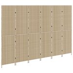 vidaXL Paravent 6 Panneaux Pliable Beige 294x180 cm Poly Rattan