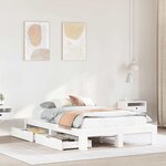 vidaXL Cadre de lit sans matelas blanc 120x190 cm bois de pin massif
