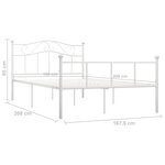 vidaXL Cadre de lit sans matelas et tête de lit blanc métal 160x200 cm