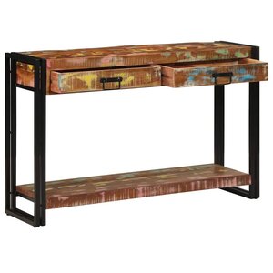 vidaXL Table console Multicolore bois de récupération massif