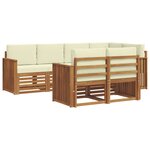vidaXL Ensemble de canapés d'extérieur 7 pc Naturel et Crème Polyester