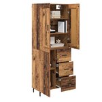 vidaXL Haut Armoire 2 Pièces Bois Ancien Bois Aggloméré et Verre