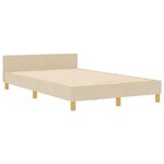 vidaXL Cadre de lit avec tête de lit Crème 120 x 200 cm tissu