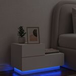 vidaXL Table de chevet avec lumières LED blanc 70x36x40 5 cm