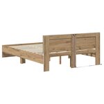 vidaXL Cadre de lit Chêne artisanal 140 x 200 cm Bois d'ingénierie