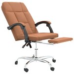 Chaise fauteuil siège pivotante de inclinable de bureau informatique étude similicuir brun 02_0024257
