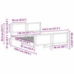 vidaXL Cadre de lit avec tête de lit Noir 140 x 190 cm tissu