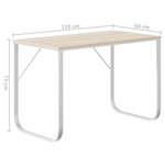 vidaXL Bureau d'ordinateur Blanc et chêne 110x60x73 cm Aggloméré
