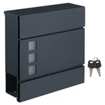 Boîte aux lettres moderne avec porte-journaux couvercle verrouillable facile à installer gris anthracite 12_0001646