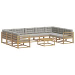 vidaXL Ensemble de canapés d'extérieur 10 Pièces Blanc et gris clair