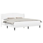 vidaXL Cadre de lit avec tête de lit Blanc 180 x 200 cm Simili cuir