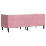 vidaXL Canapé Chesterfield avec traversins 3 places rose velours