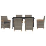 vidaXL Ensemble de salle à manger pour jardin 7 Pièces Gris polyrotin