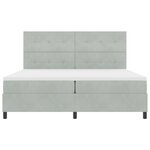 Lit Box Spring avec Matelas gris clair 200x200 cm en Velours