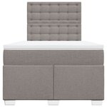 vidaXL Sommier à lattes de lit avec matelas taupe 120x190 cm tissu
