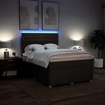 vidaXL Sommier à lattes de lit avec matelas Marron foncé 140x190 cm