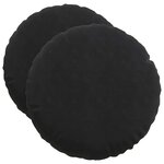 vidaXL Coussins de siège 2 Pièces Noir Ø 40 x 13 cm Velours