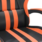 vidaXL Chaise de jeu avec repose-pied Noir et orange Similicuir