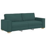 vidaXL Ensemble de Canapés 3 Pièces Vert foncé 220 x 78 x 84 cm tissu