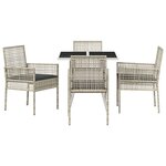 vidaXL Ensemble de salle à manger pour jardin 5 Pièces Gris Poly rotin