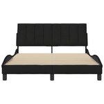 vidaXL Cadre de lit sans matelas Hanko noir 120x200 cm tissu