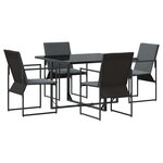 vidaXL Ensemble de salle à manger pour jardin 5 Pièces Noir Acier