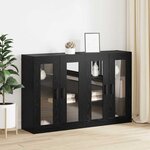 vidaXL Armoires Murailles 2 Pièces Chêne noir 69 5 x 34 x 90 cm