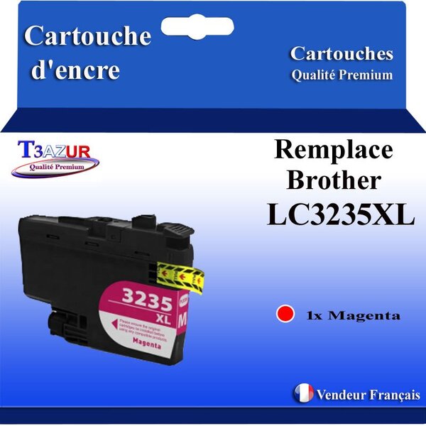 T3AZUR- Cartouche compatible avec Brother LC3235 XL Magenta pour Brother DCP-J1100DW  MFC-J1300DW