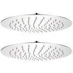 vidaXL Pomme de douche plongeante 2 Pièces Acier inoxydable Ø 25 cm