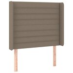 vidaXL Sommier à lattes de lit matelas et LED Taupe 100x200 cm Tissu