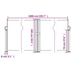 vidaXL Auvent latéral rétractable blanc 100x1000 cm