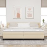 vidaXL Lit à ressort avec matelas Crème 200x200 cm en tissu