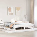 vidaXL Cadre de lit avec tiroirs sans matelas blanc 200x200 cm