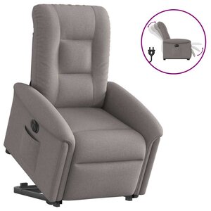 vidaXL Fauteuil inclinable électrique taupe tissu