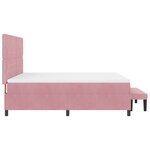 vidaXL Lit à Ressorts avec Matelas & Banc Rose 180x200 cm Velours