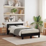 vidaXL Cadre de lit Chêne noir 120 x 190 cm Bois d'ingénierie