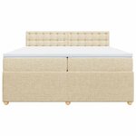 vidaXL Sommier à lattes de lit avec matelas Crème 200x200 cm Tissu