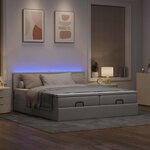 VidaXL Cadre de lit ottoman avec matelas taupe 160x200 cm tissu
